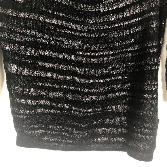 H&M 3/4 Sleeve Womens Metallic Black Sweater Size Small - Picture 4 of 9